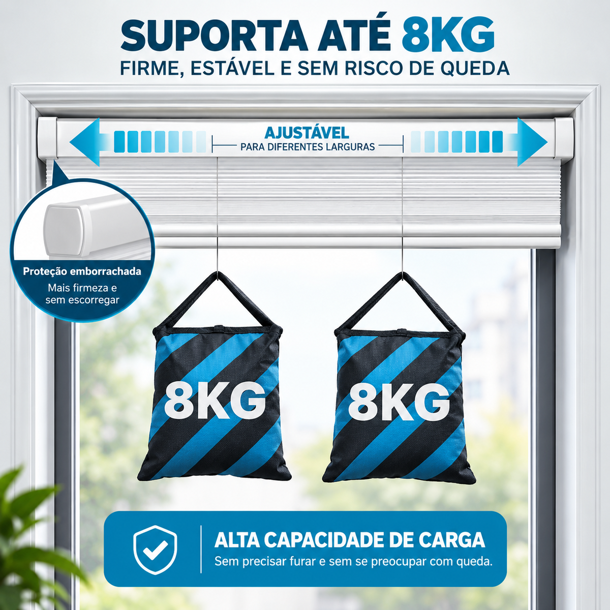 Persiana Blackout Ajustável Sem Furos ProtegeLar™