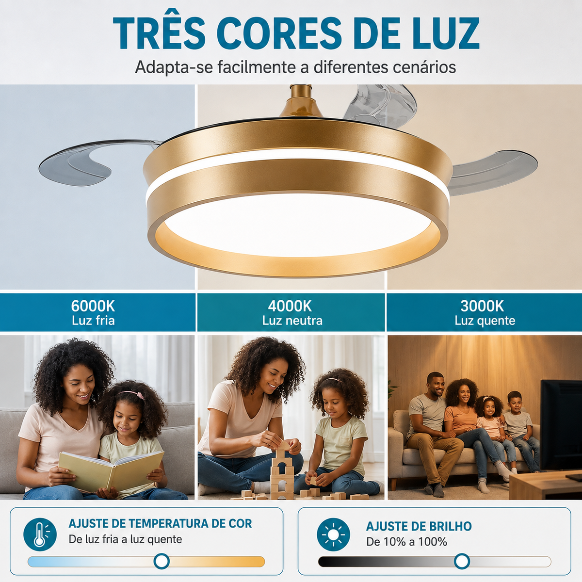 Luminária com Ventilador Luxo LumiAir™
