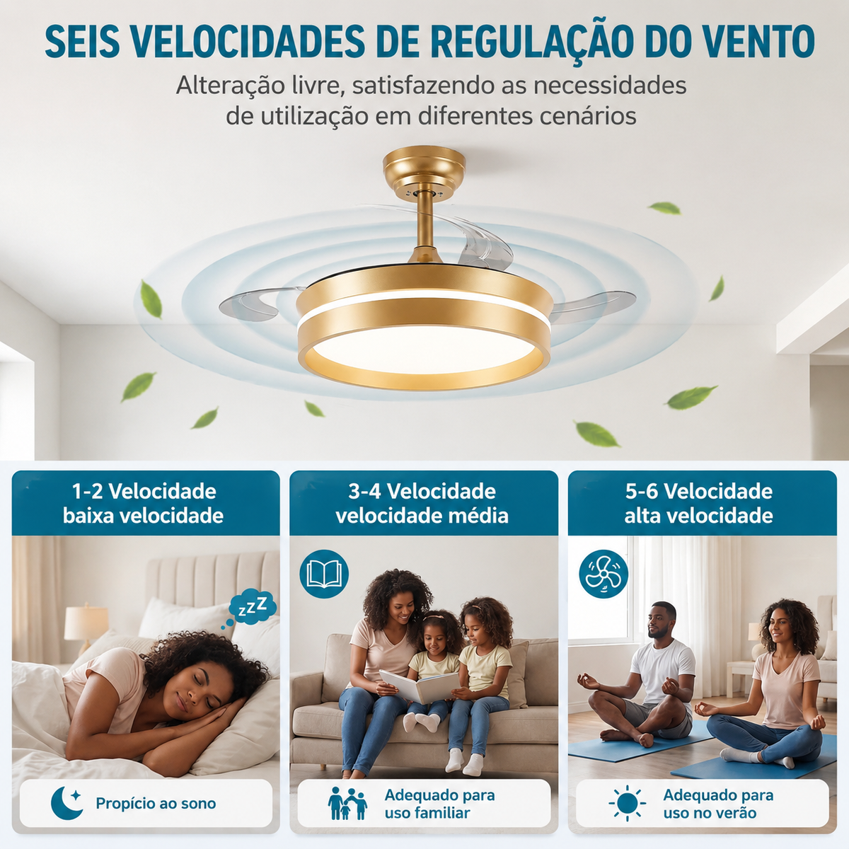 Luminária com Ventilador Luxo LumiAir™