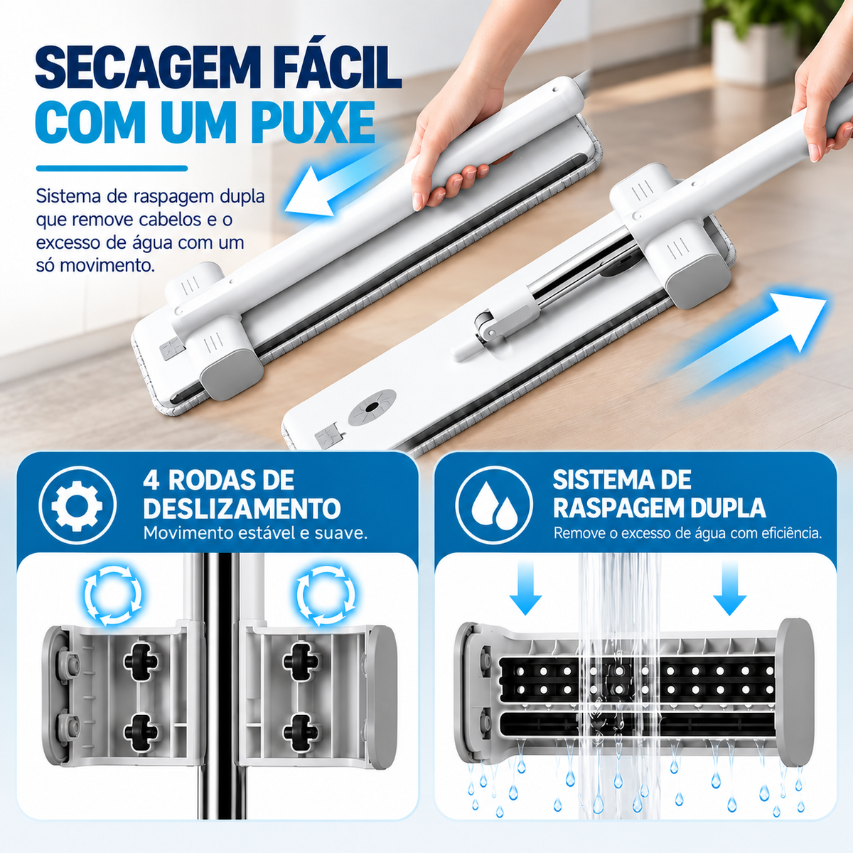 Mop de Limpeza 360° ProtegeLar™ | Kit Completo 9 Peças